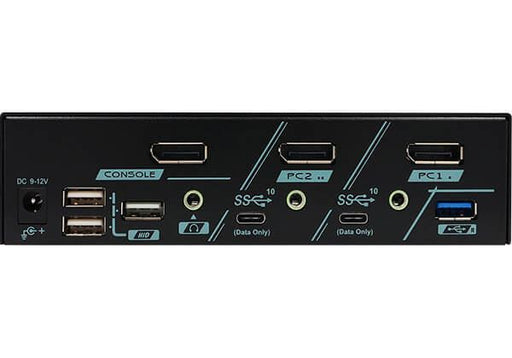 REXTRON 2-Port USB-C KVM Switch. 4K@144 DisplayPort, USB-C 3.2 Gen 2, Audio Swit