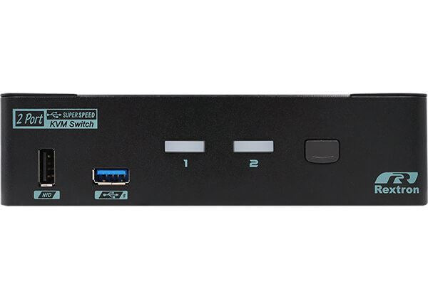 REXTRON 2-Port USB-C KVM Switch. 4K@144 DisplayPort, USB-C 3.2 Gen 2, Audio Swit