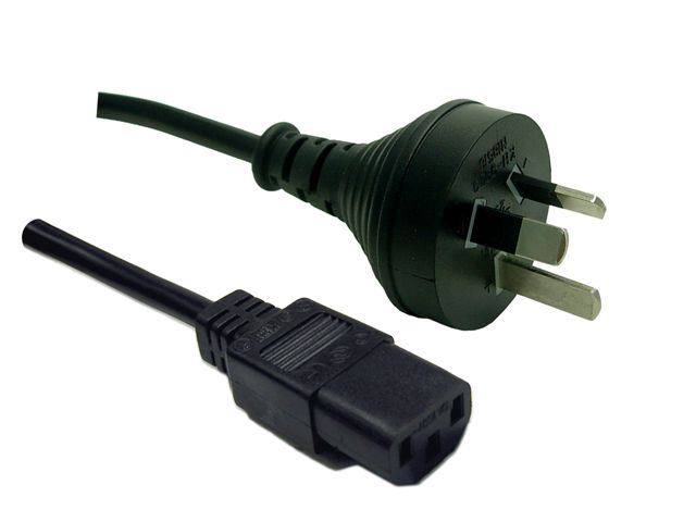 1.8M 3-Pin Plug to IEC C13 Female Plug 10A SAA Approved Power Cord 1.0mm Copper