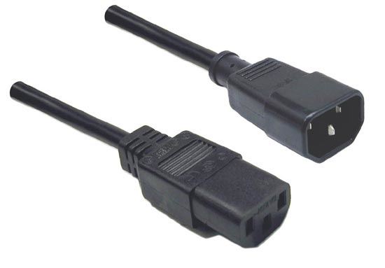 0.3M IEC Male Female 10A SAA Approved Power Cord. (C14 to C13) 1.0mm Copper Core