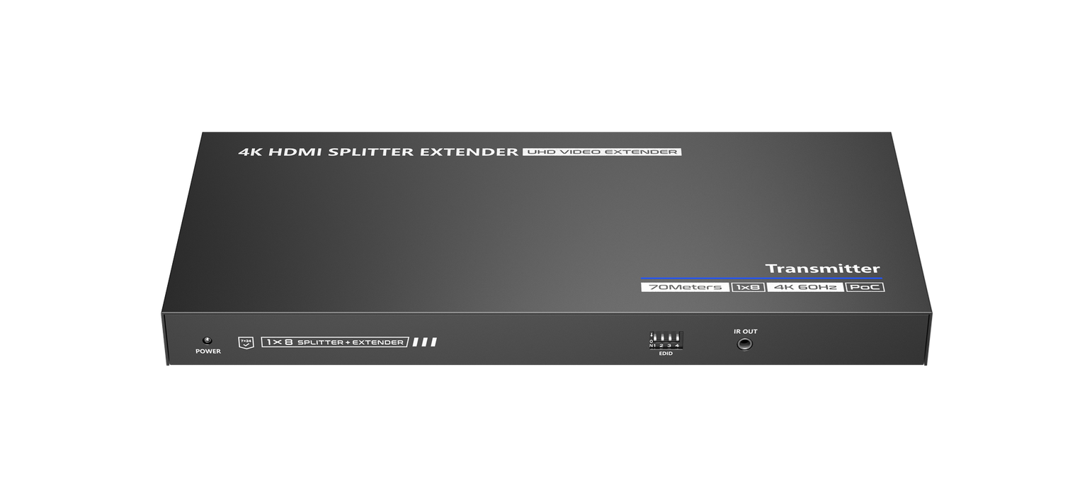 LENKENG 1-In-8-Out 4K@60Hz HDMI Extender. 1x HDMI in & 8x RJ45 out. Compatible w