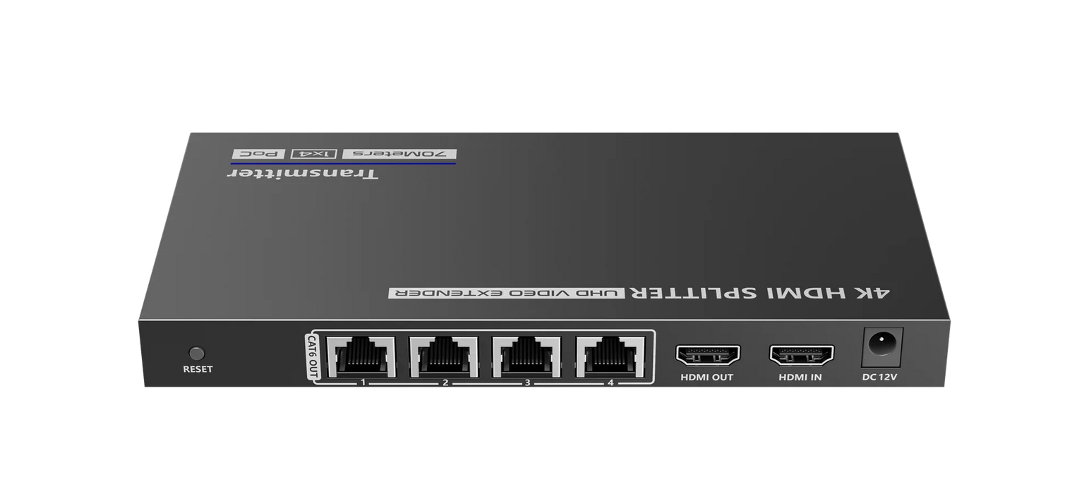 LENKENG 1-In-4-Out 4K@30Hz HDMI Extender. 1x HDMI in & 4x RJ45 out. Compatible w - LX2001 - Homewares, Outdoor, Phone Accessories, Cases, Speakers, Headphones + More -