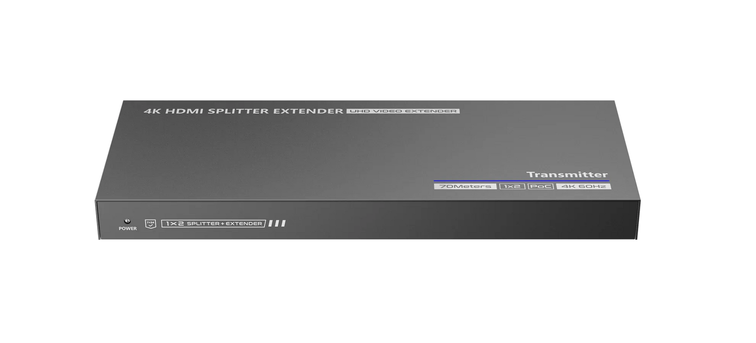 LENKENG 1-In-2-Out 4K@60Hz HDMI Extender. 1x HDMI in & 2x RJ45 out. Compatible w - LX2001 - Homewares, Outdoor, Phone Accessories, Cases, Speakers, Headphones + More -