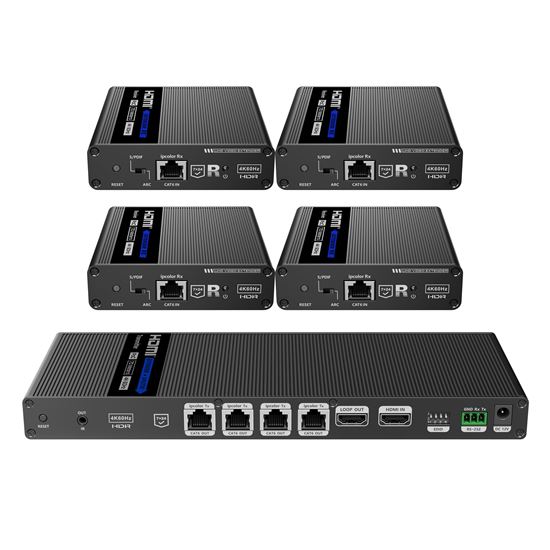 LENKENG 1-In-4-Out 4K@60Hz HDMI Extender. 1x HDMI in, 4x RJ45 out. PoC. Compatib