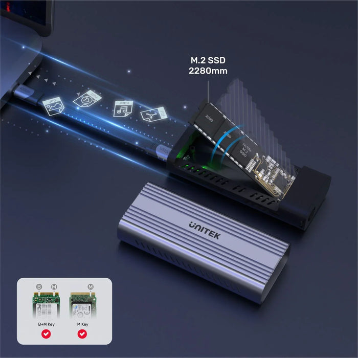 UNITEK SolidForce Reefer Pro USB4 to M.2 SSD (PCIe/NVMe) Enclosure. Supports up - LX2001 - Homewares, Outdoor, Phone Accessories, Cases, Speakers, Headphones + More -