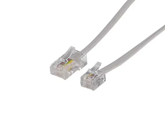 DYNAMIX 3m RJ12 to RJ45 Cable - 4C All pins connected crossed, Colour Grey - LX2001 - Homewares, Outdoor, Phone Accessories, Cases, Speakers, Headphones + More -