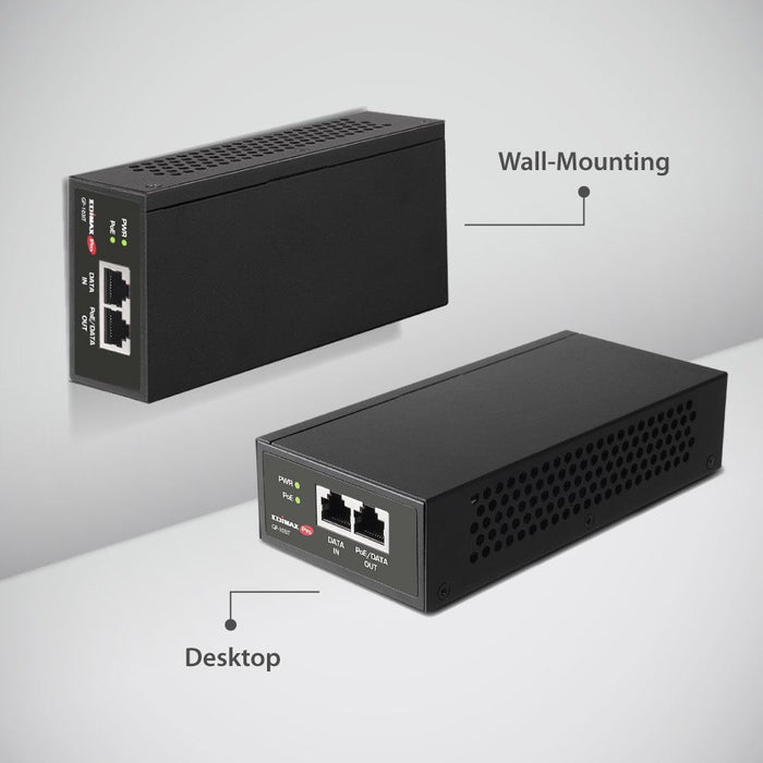 EDIMAX 90W Gigabit PoE++ Injector. Delivers Power & Data up to 100m. Easy Plug &