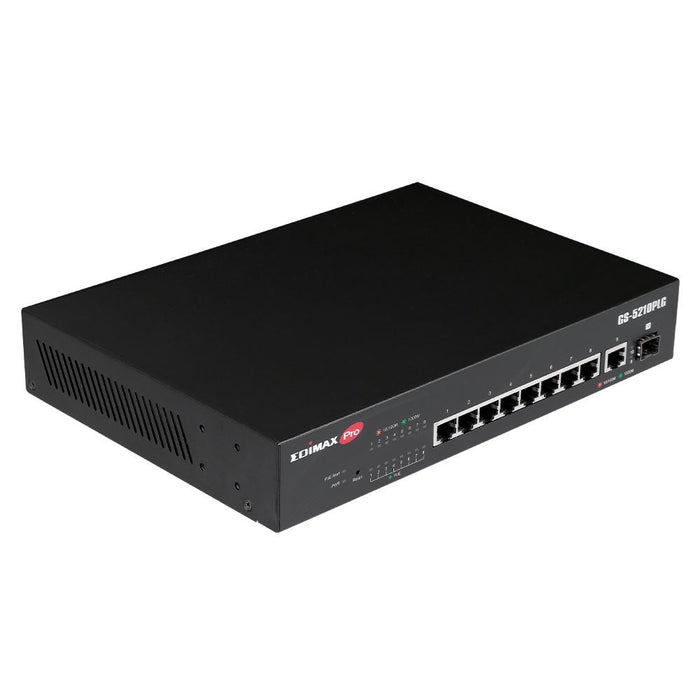 EDIMAX 10-Port Gigabit PoE+ Web Smart Switch with 1x SFP Port. Supports PoE+ up