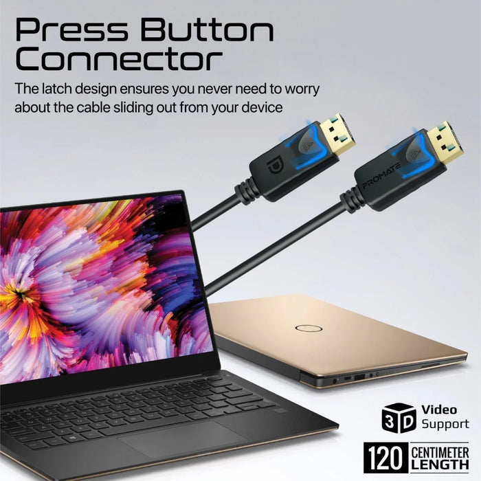 PROMATE 1.2m 1.4 DisplayPort Cable. Supports HD up to 8K@60Hz. Supports 32.4Gbps - LX2001 - Homewares, Outdoor, Phone Accessories, Cases, Speakers, Headphones + More -