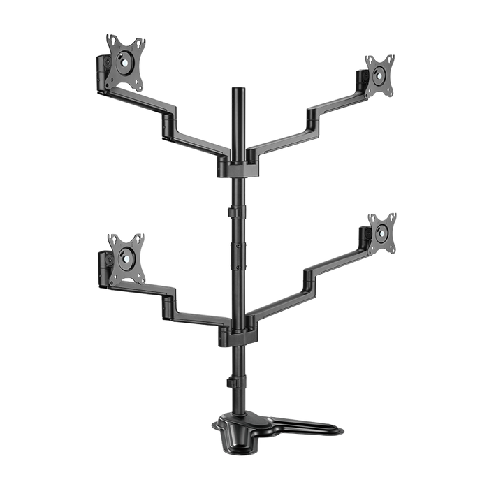 BRATECK 17"-32" Quad Arm Premium Articulating Monitor Stand. Arm Extension 447mm
