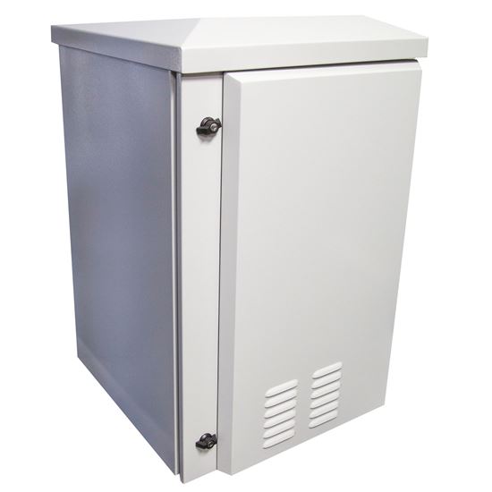 DYNAMIX 12RU Vented Outdoor Wall Mount Cabinet. Ext Dims 611x625x640 IP45 rated.
