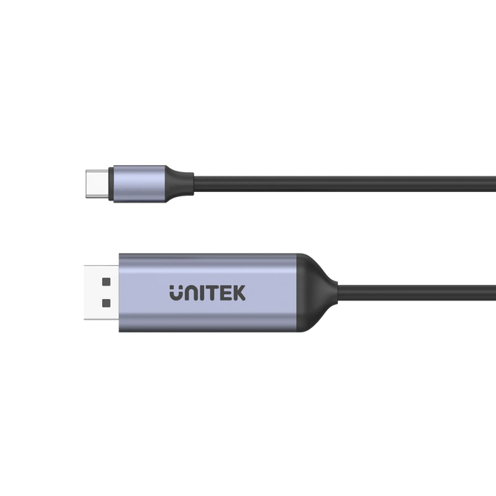 UNITEK 1.8m USB-C DisplayPort 1.4 Cable in Aluminium Housing. Supports Res up to - LX2001 - Homewares, Outdoor, Phone Accessories, Cases, Speakers, Headphones + More -