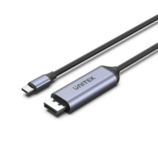 UNITEK 1.8m USB-C DisplayPort 1.4 Cable in Aluminium Housing. Supports Res up to