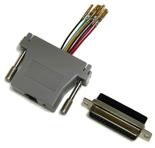 DYNAMIX DB25 Female to RJ45 Adaptor (8 Wire). Colour Black.