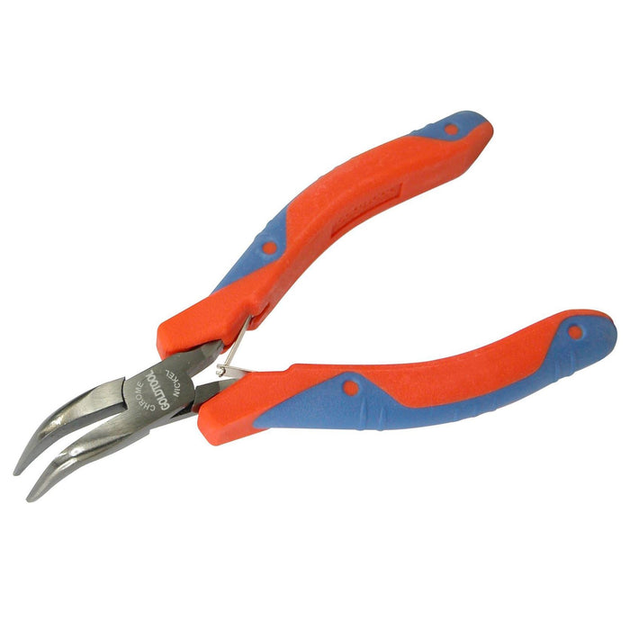 GOLDTOOL 120mm Bent Nose Polished CRV Precision Plier. 28mm Smooth Jaws,  Double