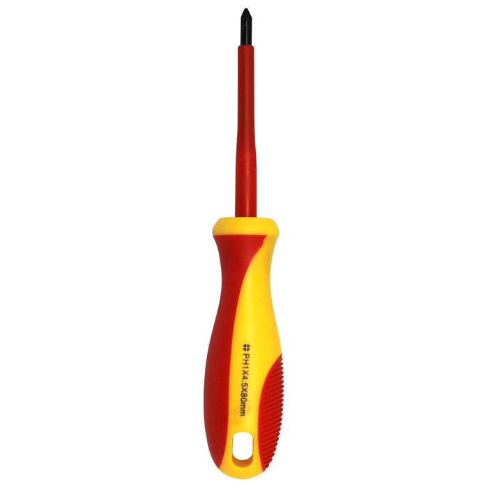 GOLDTOOL 80mm Electrical Insulated VDE Screwdriver. Tested to 1000 Volts AC. (PH