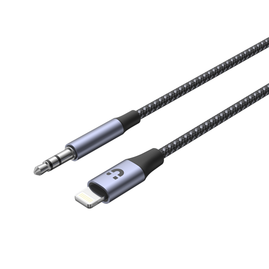 UNITEK  1M, Lightning to 3.5mm Male Aux Cable. Support Hi-Fi Audio Space Grey