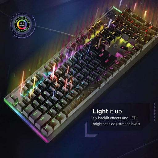 VERTUX High Performance Mechanical Gaming Keyboard with RGB Backlight. Blue Mech - LX2001 - Homewares, Outdoor, Phone Accessories, Cases, Speakers, Headphones + More -