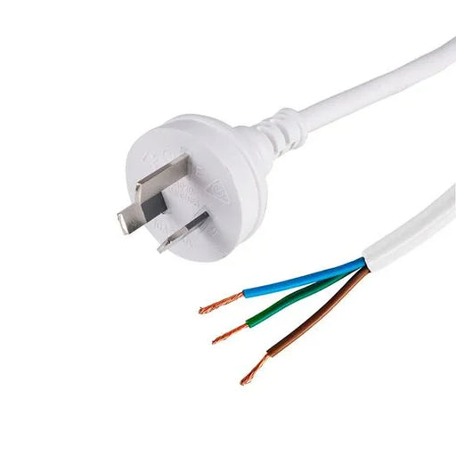 DYNAMIX 1M 3-Pin Plug to Bare End, 3 Core 1mm Cable, White Colour, SAA Approved - LX2001 - Homewares, Outdoor, Phone Accessories, Cases, Speakers, Headphones + More -