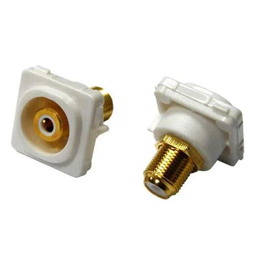 AMDEX White RCA to F Connector. Gold Plated - LX2001 - Homewares, Outdoor, Phone Accessories, Cases, Speakers, Headphones + More -