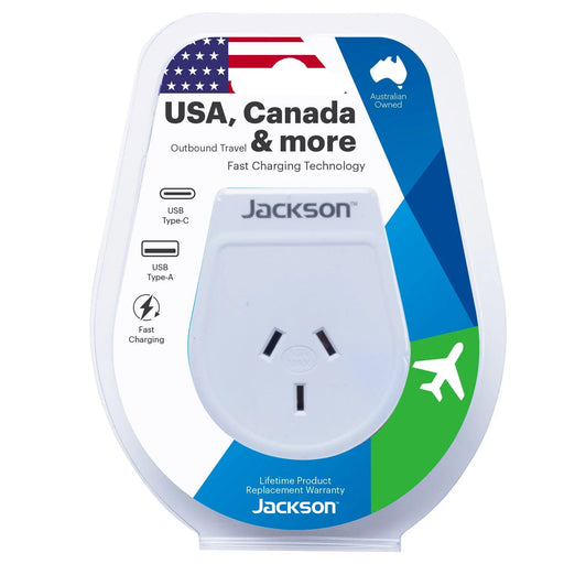 Travel Adaptor USB 1x USB-C NZ/AUS Plugs for use in USA, Canada & More. - LX2001 - Homewares, Outdoor, Phone Accessories, Cases, Speakers, Headphones + More -