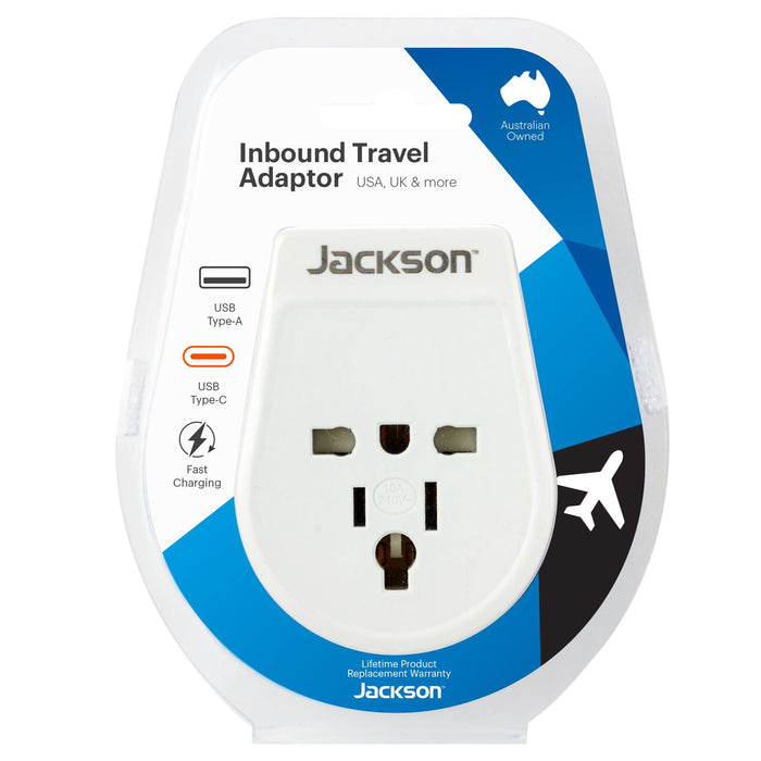 Travel Adaptor USB USB-C (2.1A) Charging Ports USA, Japan, UK, & Hong Kong