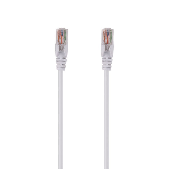 DYNAMIX 15m Cat6 White UTP Patch Lead (T568A Specification) 250MHz 24AWG Slimlin
