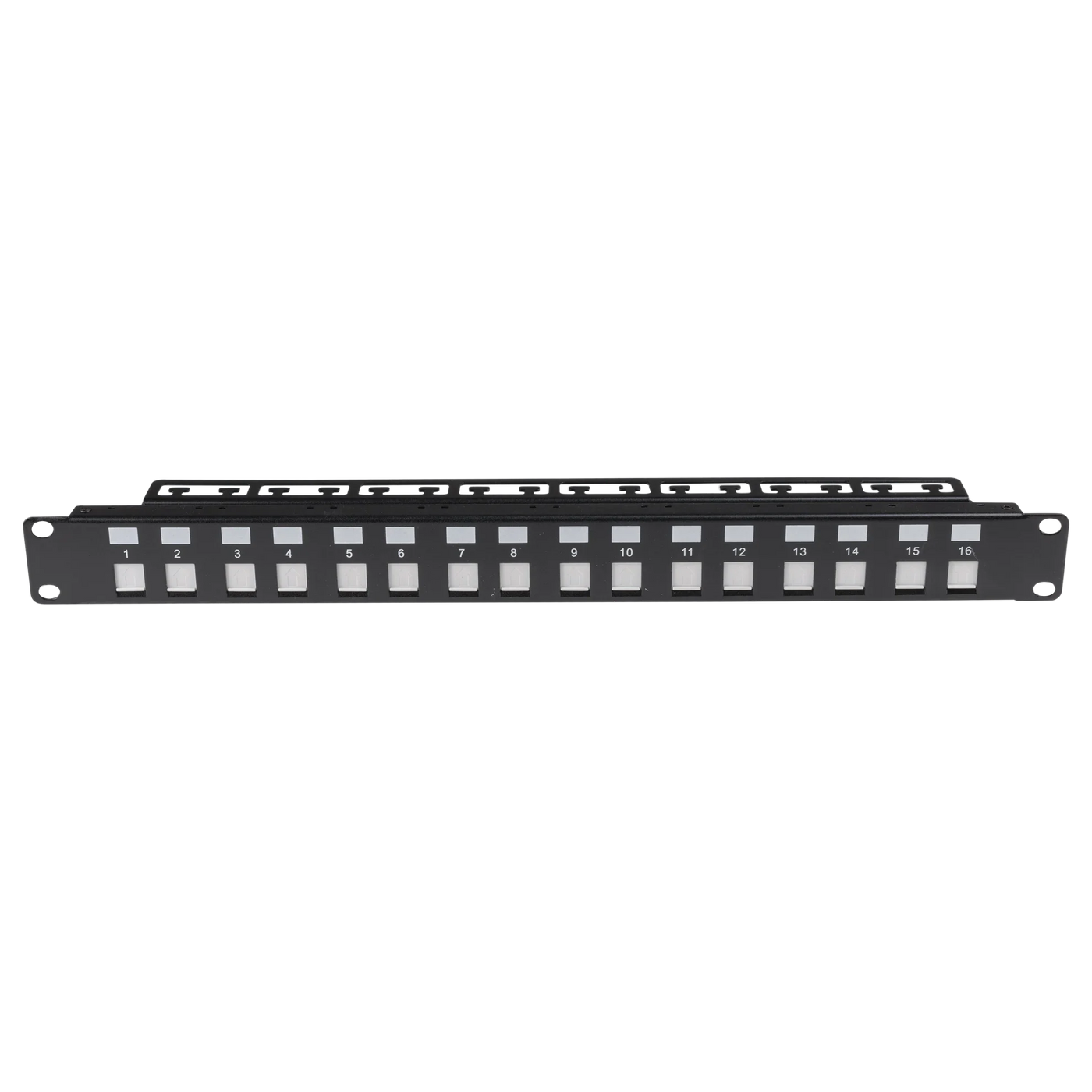 DYNAMIX 16 Port Unloaded Patch Panel, Shuttered Keystone Inserts, 1RU ...