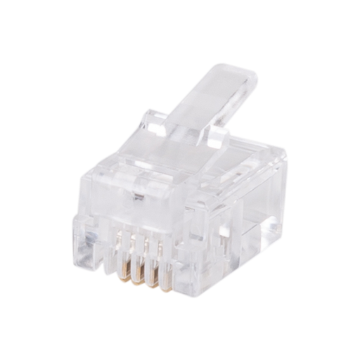 DYNAMIX RJ11 Plug 20pc Bag, 6P4C Modular Plug. 3 micron.