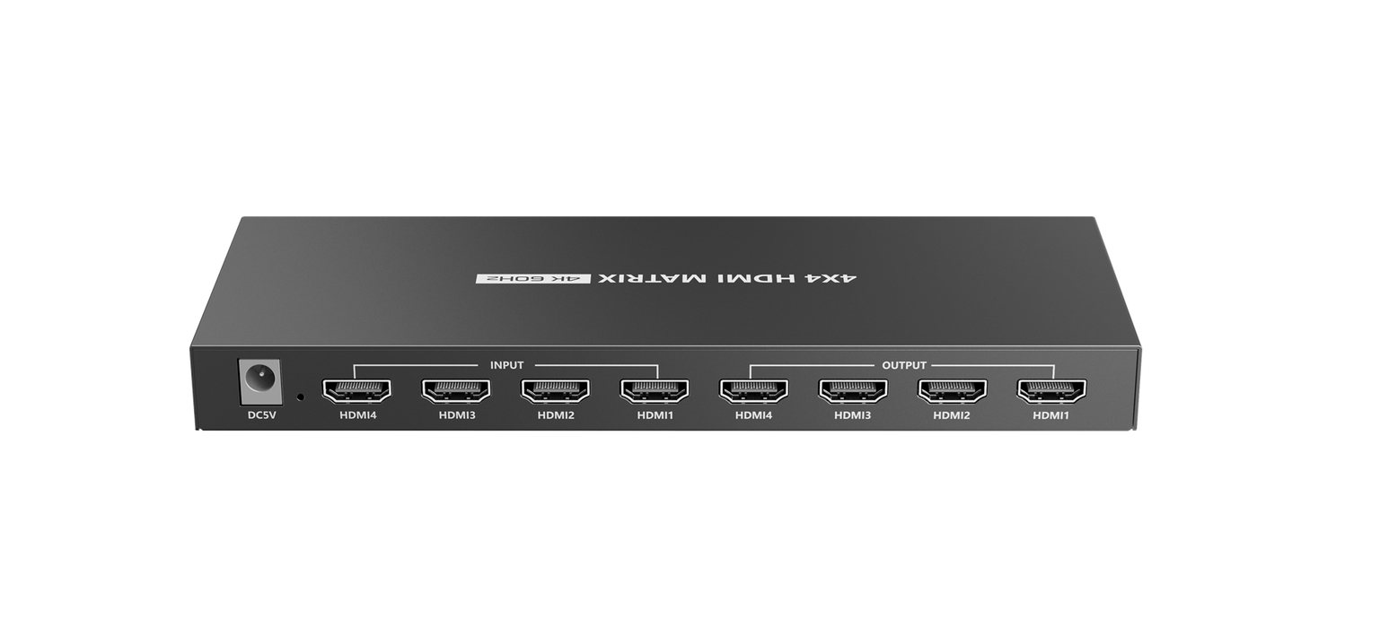 LENKENG 4K 4x4 Matrix Switch. 4x HDMI 2.0 inputs and outputs. to 18Gbps. IR remo