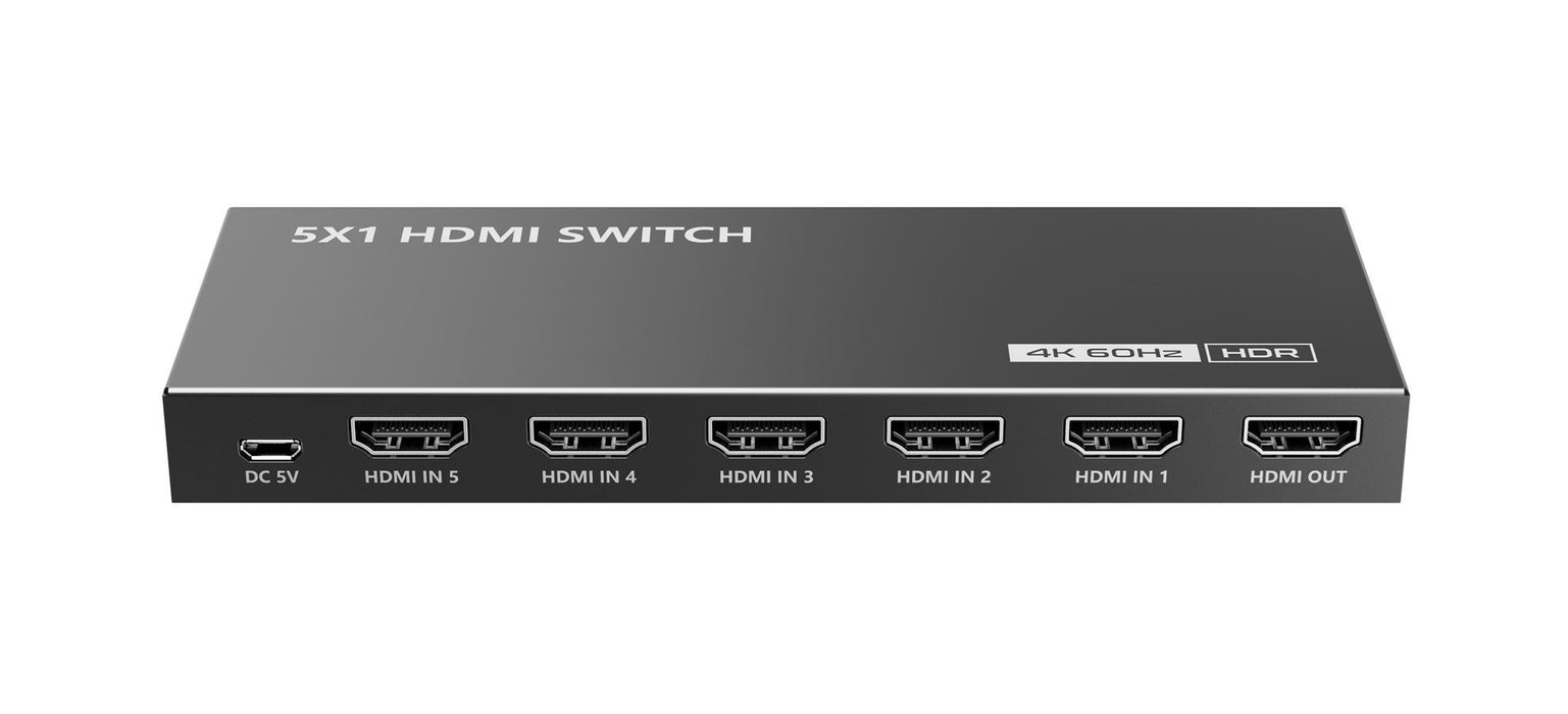 LENKENG 4K 5-In-1-Out HDMI HDR Switch. Support 12 bit full HD video, 3D video an