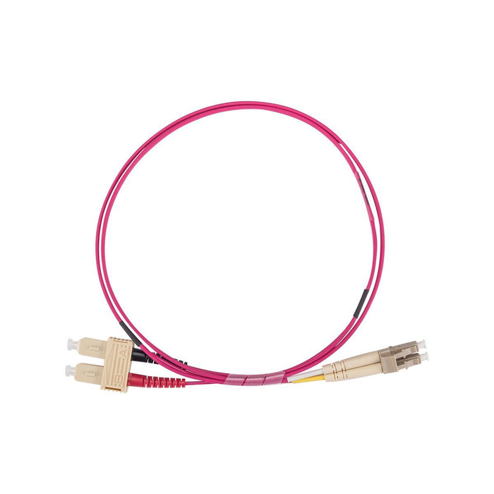 10M 50u LC/SC OM4 Fibre Lead (Duplex, Multimode) Raspberry Pink LSZH Jacket