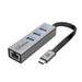 PROMATE Multi-Port Hub with Ethernet Port & USB-C Connector. 3x USB-A 3.0 Ports,