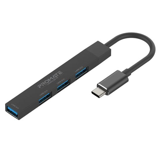 PROMATE 4-in-1 Ultra-Slim Multi Port Hub. Includes USB-C & USB-A Adapter. 4x USB
