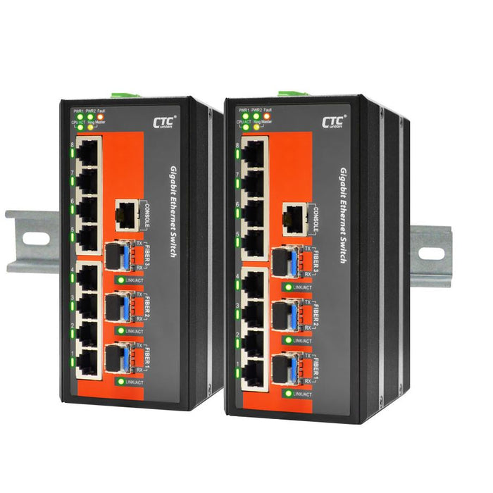 CTC UNION 16 Port Fast Ethernet Managed Switch.  -40C~+75C. 16x 10/100Base-T(X),