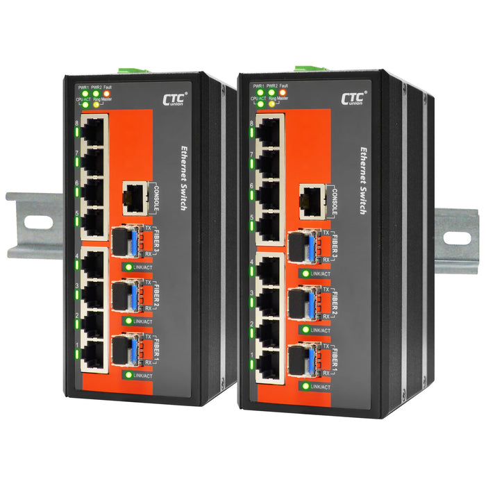 CTC UNION 8 Port Fast Ethernet Managed Switch. -40C~+75C. 8x 10/100Base-T(X), pl