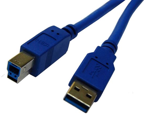 DYNAMIX 3m USB 3.0 USB-A Male to USB-B Male Cable. Colour Blue