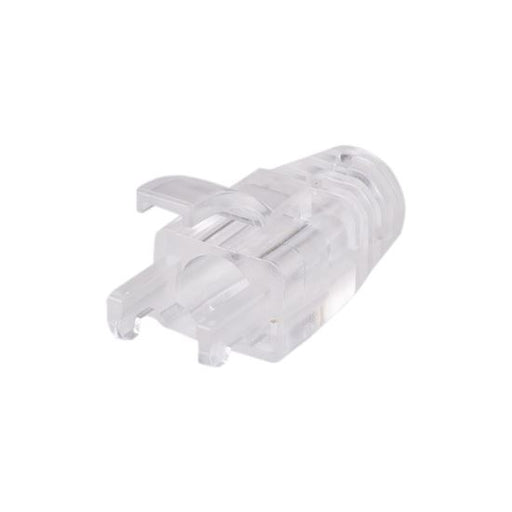 DYNAMIX Cat5e UTP Strain Relief Boot with Latch Protection. Transparent. OD: 0.5