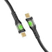 PROMATE 1.2m USB-C to USB-C Cable with Transparent Connectors & LED''s Supports