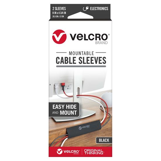VELCRO Mountable Cable Sleeves. Mount Electrical Cords out of Sight Easy to Add