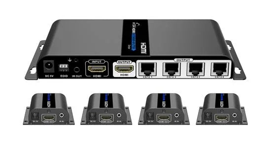 LENKENG 1-In-4-Out 1080P HDMI Extender. 1x HDMI in, 1x HDMI out, 4x RJ45 out. Co - LX2001 - Homewares, Outdoor, Phone Accessories, Cases, Speakers, Headphones + More -