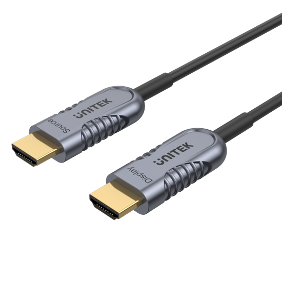 UNITEK 100M Ultrapro HDMI2.1 Active Optical Cable. Color: Space Grey + Black.