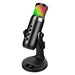 VERTUX Cardioid Gaming Microphone with 5 Mode RGB LED Light. One Touch Mute, USB