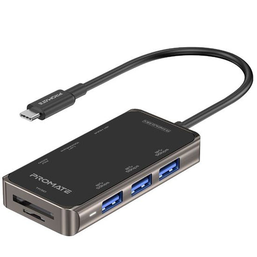 PROMATE 8-in-1 USB Multi-Port Hub with USB-C Connector. Includes 100W PD, 4K HDM