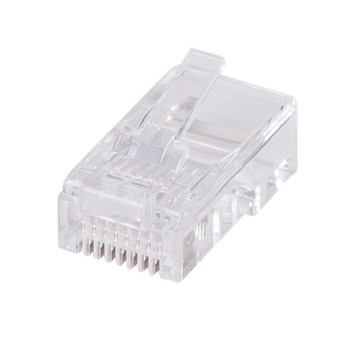 DYNAMIX RJ45 Plug 20pc Bag, 8P8C Modular Plug (Flat, Stranded). 50 micron