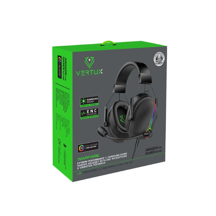 VERTUX Extreme Performance 7.1 Surround Sound Gaming Headset with ENC Microphone - LX2001 - Homewares, Outdoor, Phone Accessories, Cases, Speakers, Headphones + More -