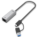 UNITEK USB to Gig Ethernet Adapter with 2-in-1 Connectors (USB-C & USB-A). Suppo