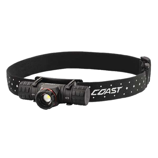 COAST LED Headlamp with Dual-Power Rechargeable Battery & 410 Lumens. Battery Li