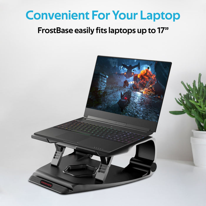 PROMATE Adjustable Laptop Stand for up to 17" Notebooks with Built-in Powerful C