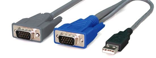 REXTRON 1.8m, 2-to-1 USB KVM Switch Cable. All in 1x HD DB15 Male to 1x USB Type